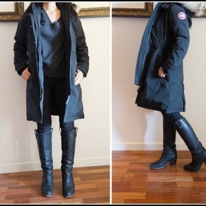 Canada Goose Kensington Parka in Black “Worn”